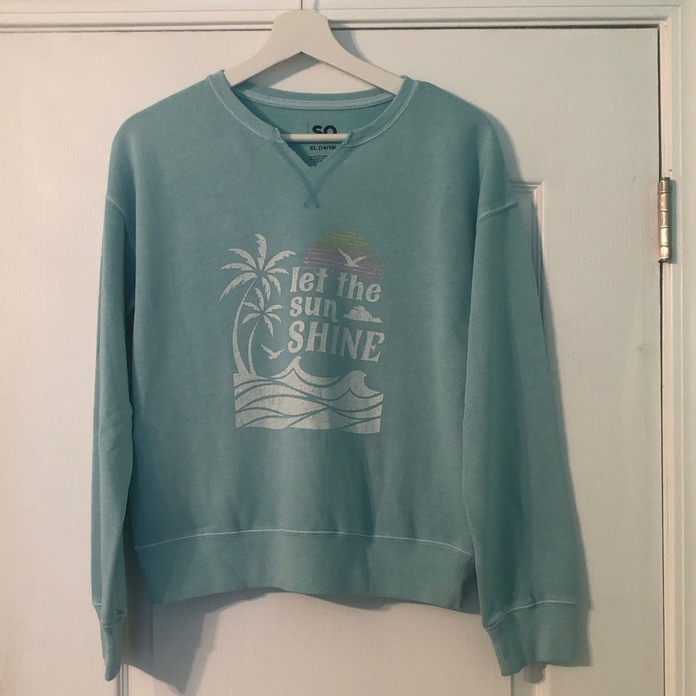 SO Light Blue Crewneck Pullover Sweatshirt